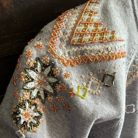 Sundance Marimba Beaded Cotton Cardigan Sweater - Picture 6 of 10